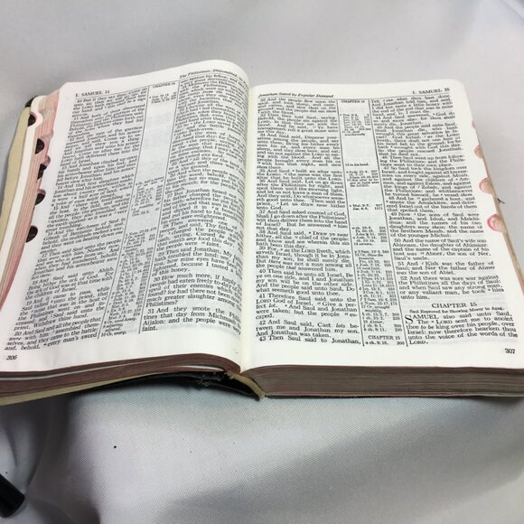 Holy Bible World 1945 KJV Red Letter Genuine Leather Concordance Thumb Indexed - Picture 15 of 16